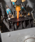 Pro Grade 1000V Insulated Screwdriver Set in use on electrical panel, showcasing safety features and ASTM F1505 compliance