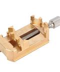 Solid Mini Vise Clamp With Soft Copper Jaws For Watch Repair Jewelry Making Electronics And Woodworking Projects, heavy-duty brass body view.