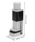Screen Fixation Clip Set For Phones And Tablets Adjustable Non Scratch Rubber Lining Clamps For Quick Easy Screen Repair And Maintenance Perfect For Fast Install And Secure Hold, silver, side view with measurements, 2.75x0.98x0.71 in.