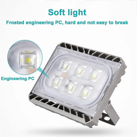 JUDYSSY Led Floodlight Outdoor Super Bright with frosted engineering PC, durable, super bright lights, ideal for security.