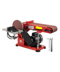 Heavy Duty 375W Bench Belt And Disc Sander Combo For Woodworking Projects features belt and disc for sanding, grinding, and polishing.