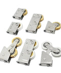 4 Pack Heavy Duty Sliding Screen Door Rollers with stainless steel track wheels and copper bearing pulleys, designed for smooth operation.