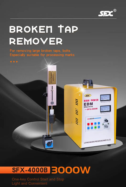 Portable Spark Erosion Tap Remover 3000W 110V EDM Machine with control panel and electrode for safe tap extraction