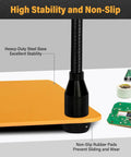 Close-up of Helping Hands Soldering Station heavy-duty steel base with non-slip pads and electronic components nearby.