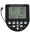 Gym Grade Rowing Machine Counter Monitor With Timer Distance And Heart Rate Display Multi Function Analytics Instrument For Indoor Cardio Equipment Lightweight Easy Install And Durable Build, black LCD console