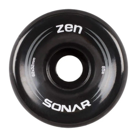 Black Zen Quad Roller Skate Wheel 32mm x 62mm 85A Durable Urethane For Rink Street Sidewalk Grippy Long Lasting