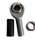 2 Pack Tough As Nails Male Rod Ends With Nuts 5/8 Inch By 5/8 18 Thread Right Hand Built Different Steel Heim Joints Self Aligning Chrome Auto Replacement showing steel rod end and nut.