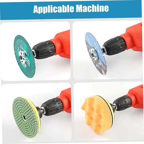 10Pcs Electric Drill Angle Grinder Connecting Rod Set with 10mm adjustable rotary driver shaft, spanner, cutting and polish discs shown