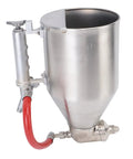 Wicked Strong Cement Mortar Sprayer With Stainless Steel Build And 3.5L Hopper Tank, close-up view of hopper and nozzle.