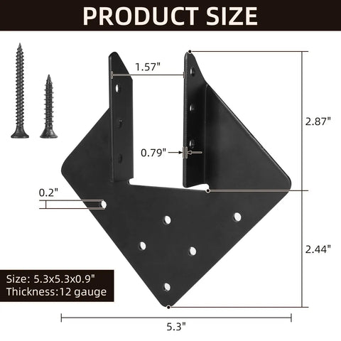 Straight Up Heavy Duty Hurricane Ties For 2x4 Rafters And Roof Trusses 12 Gauge Carbon Steel Joist Hangers With Screws Black Powder Coated Structural Framing Kit