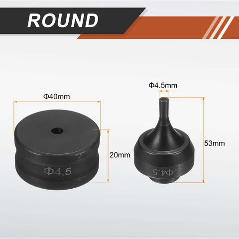 Heavy Duty Hydraulic Hole Punch Die 4.5mm Round Hole For CH75 Electric Punching Machine With 40Cr Steel Upper And Lower Dies