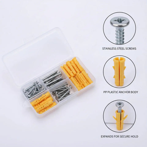 Hollow Wall Anchors With Stainless Steel Screws For Drywall And Masonry Heavy Duty Expansion Anchor Kit with plastic divider box