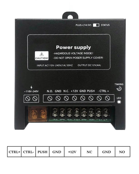 Power supply unit for Door Access Control System With RFID Keypad And Remote Pro Grade 600Lb Magnetic Door Lock Kit
