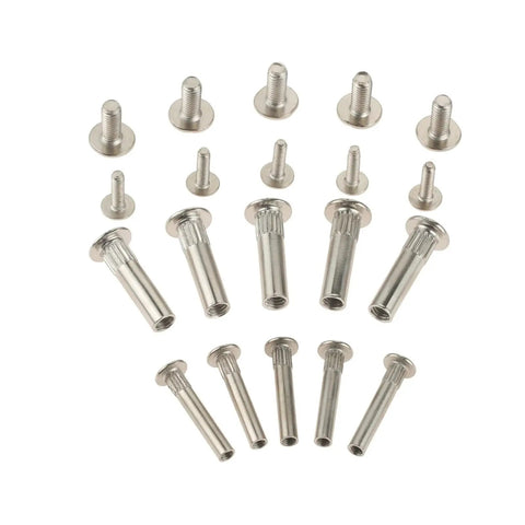 Beefy Nut Connector Kit For Furniture M5 And M8 Snap Rivet Screws, Male And Female Quick Assembly Hardware Sets, Includes 10 Complete Sets For Kitchen Cabinets, Beds, And DIY Splicing, Easy Fit, No Fuss Build, Strong Hold. Silver metal furniture connector screws, M5/M8 set