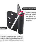 4 Inch Spring Loaded Self Closing Door Hinges With Adjustable Tension For Interior Doors, Matte Black Finish, UL Listed 5/8 Inch Radius, 2 Pack Includes Screws And Adjustment Rod For Easy Install