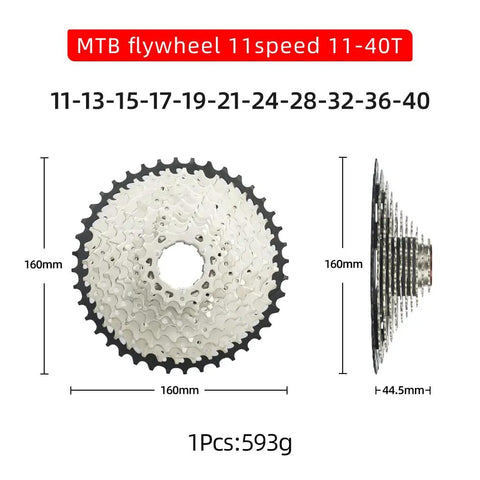 11 Speed Bike Cassette 11-40T Wide Range Sprocket For Shimano SRAM Sunrace HG Systems, Fits Mountain And Road Bikes, Rugged Steel Build For Smooth Shifts And Killer Value. 11-speed steel cassette, 160mm wide, 593g