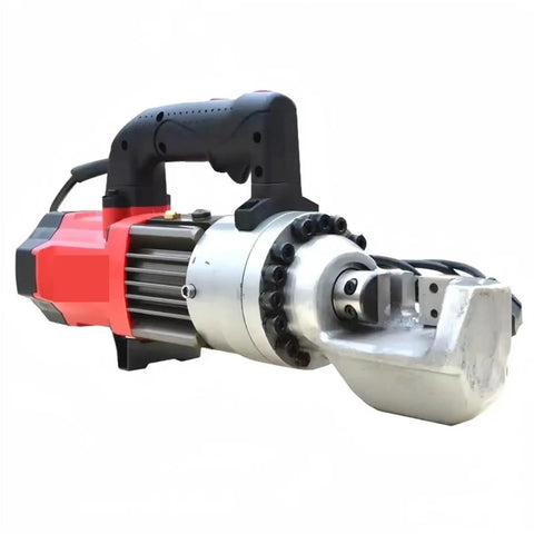 Portable Hydraulic Rebar Cutter For Construction, Electric Reinforcement Cutting Tool With Copper Core Motor, side view.