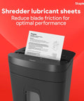 Shredder Lubricant Sheets Pack Of 24 For Cross Cut And Micro Cut Shredders, Reduces Friction And Noise, Prevents Jams, Keeps Blades Sharp, No Fuss Clean And Oil, Prolongs Shredder Life And Performance. Sheet on shredder