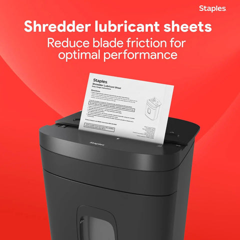 Shredder Lubricant Sheets Pack Of 24 For Cross Cut And Micro Cut Shredders, Reduces Friction And Noise, Prevents Jams, Keeps Blades Sharp, No Fuss Clean And Oil, Prolongs Shredder Life And Performance. Sheet on shredder