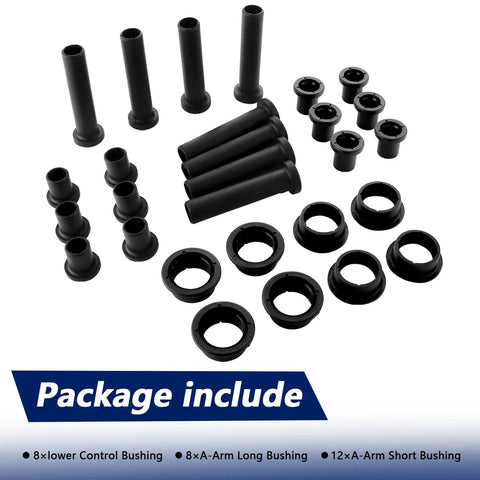 Suspension A Arm Bushing Kit For Polaris Sportsman ATV 28 Piece Upgrade Fits 1996 To 2018 Models 335 400 450 500 570 800 ETX Replacement Bushings Beefed Up Durable Performance, 28 black bushings and sleeves