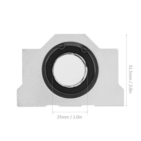 Front view of Aluminum Alloy Linear Motion Pillow Block Bearing 25mm Bore SCS25UU with closed housing and measurement details