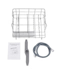 Compact Countertop Dishwasher With Four Wash Cycles Optimized For Small Kitchens Delivering Zero Stress Cleaning And Slick Efficiency Without Eating Counter Space Or Ruining Your Daily Grind - detachable rack, hose, and user manual components