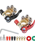 4 Way Quick Release Battery Terminal Connectors Set for SAE JIS Type A Posts, 2 Pack displayed with accessories, close-up view