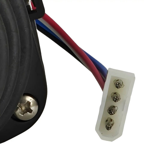 Close-up of Premium Joystick Controller 138225 Replacement For Skyjack with wiring harness connector for easy installation.