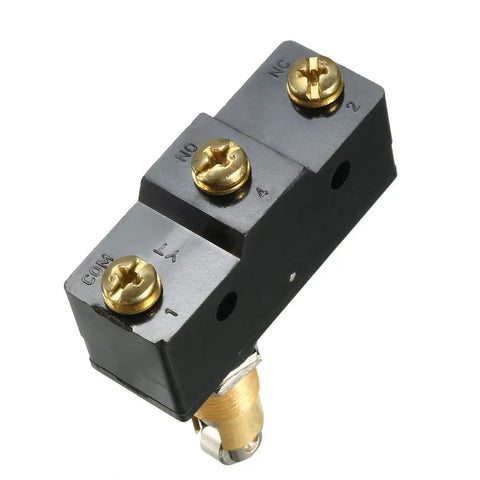 Two Pack LXW5-11Q1 Panel Mount Roller Plunger Micro Limit Switches With 1NO 1NC, 15A, 125V 250V Or 380V AC, IP62 Dustproof, Ideal For AC DC Control Circuits, High Precision, Durable Mechanism, black panel-mount switch terminals