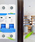 DZ47-63 2 Pole 400V AC Miniature Circuit Breaker With Leakage Air Switch 63A, installed in home office environment