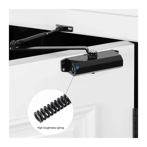 Hydraulic Buffer Door Closer 25Kg To 80Kg With Adjustable Speed For Smooth Silent Close shown with high toughness spring detail