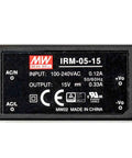 Ultra Compact 5W Single Output Pcb Mount Ac Dc Power Supply 15V With 85 To 305Vac Input showing size and specifications.