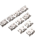 Rotating Concealed Door Hinge Set Stainless Steel Spring Butt Hinges For Cabinets And Drawers 10 Pieces Silver 4 Hole Mount