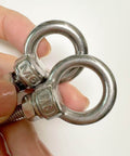 Close-up of 5 Piece 304 Stainless Steel Eye Bolts Set With Nuts And Flat Washers, M6 Shoulder Eyebolts for Heavy Duty Lifting