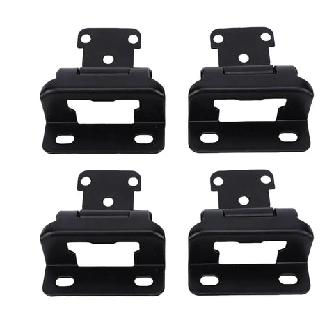 Set of four Spring Self Closing Cabinet Hinge For 1/2 Inch Overlay Framed Cabinets Matte Black Steel With Screws Quiet Close Durable