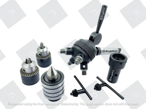 Heavy Duty Quad Head Tailstock Turret MT2 With Drill Chuck Die Holder And Live Center For Precision Machining Four Station Setup