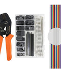 All In One 2.54mm Connector Crimping Tool Kit With 40 Pin Ribbon Cable And 1M Jumper Wires Includes Crimp Pins Terminals