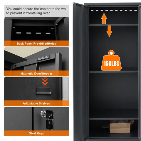 Open cabinet from Beefy Nine Piece Garage Storage Cabinet System With Rolling Chest Workbench Pegboard And Wall Cabinets