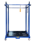 Heavy Duty Electric Lifting Cart And Scaffolding Platform With Wireless Remote Control, steel frame on wheels for indoor use.