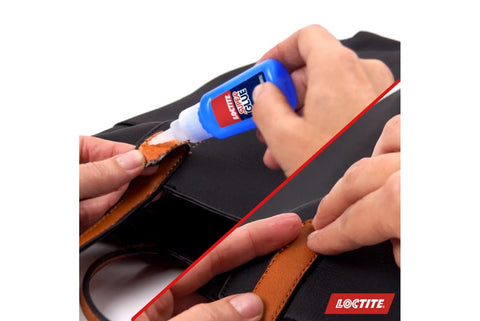 Person applying Heavy Duty Super Glue for Fast, Strong Bond on Plastic, Wood, Metal and Crafts, Clear Liquid Adhesive With Quick Dry
