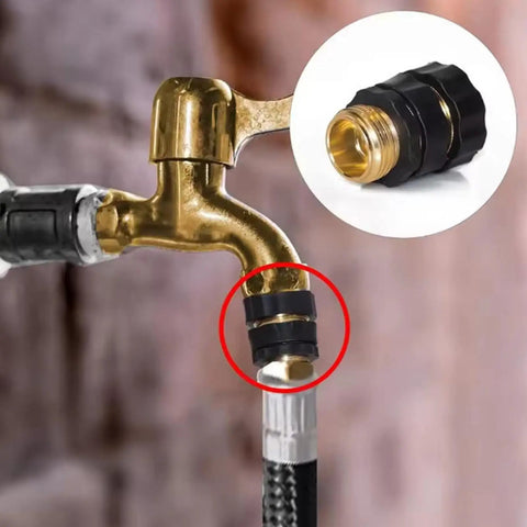 Top Tier Garden Hose Quick Connector Upgrade Kit, 3/4 Inch Male Female Fitting Adapter on brass hose faucet connection
