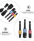 Heavy Duty Seven Piece Steel Socket Adapter Kit Featuring Rock Hard Finish and Lightning Fast Ratchet Wrench Converter, showing durable steel adapters.