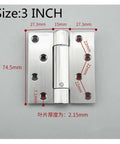 Two Pack Ball Bearing Butterfly Butt Folding Self Closing Door Hinges Stainless Steel Adjustable For Wooden Doors 3 Inch Size