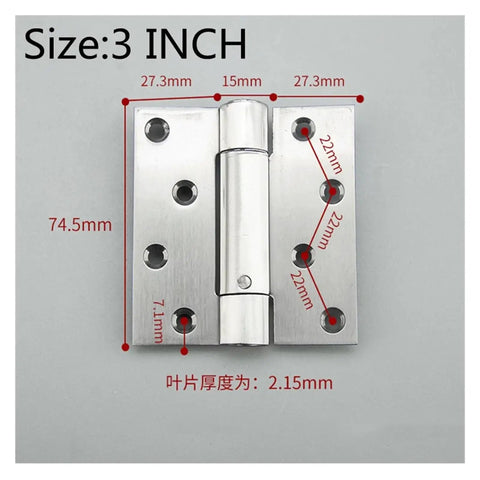 Two Pack Ball Bearing Butterfly Butt Folding Self Closing Door Hinges Stainless Steel Adjustable For Wooden Doors 3 Inch Size