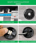 Easy installation steps for 4 Pack Desk Cable Grommets 63mm Petal Buckle Nylon Snap Bushing For Cables And Wires Management.