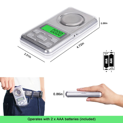 Pocket Milligram Scale With 50G Capacity And 0.001G Resolution Digital LCD Display, compact size for easy portability