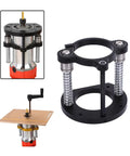 Aluminum Router Lift Base With Two Jaw Clamping Manual Lifting System And Crank Handle For 64-66mm trimming router setup