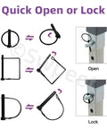 Quick open or lock mechanism for trailers using Heavy Duty Shaft Locking Pin Kit With 9 Pieces In 9 Sizes 3/16 In To 3/8 In