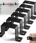 Set of 6 black 2x2 square tube strap clamp U shaped metal bracket for wood deck fence post and water pipes, powder coated