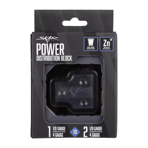 X1 0/4 Gauge Input To Two 0/4 Gauge Outputs Power Distribution Block With Zinc Alloy Mounting Base And Included 1/0 To 4 Gauge Reducers for car audio